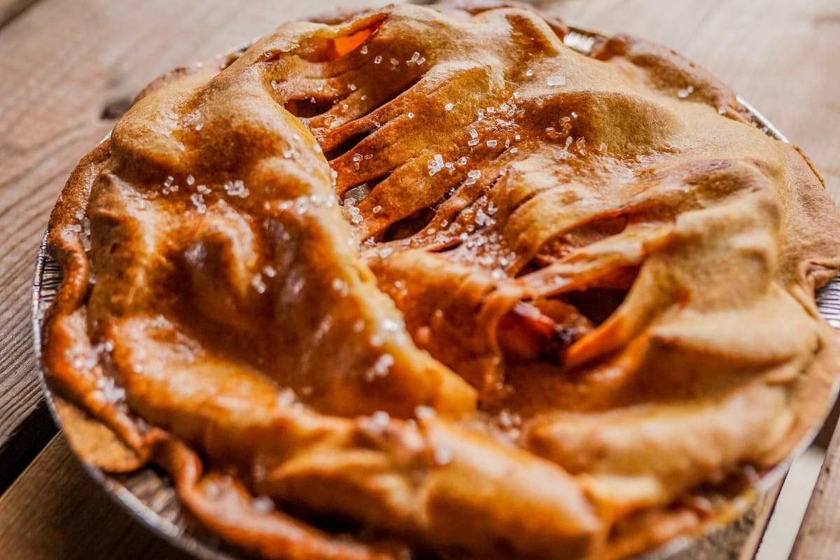 Tarte aux pommes au Verger le Gros Pierre.