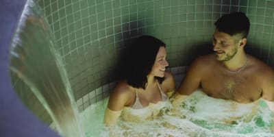 Couple relaxing in a spa
