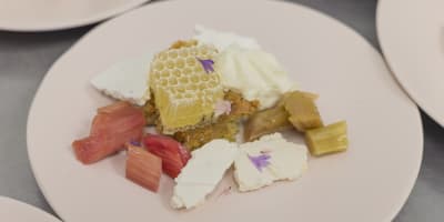 Ferme Les Petites Écores - Gourmet plate with, among other things, a piece of honeycomb