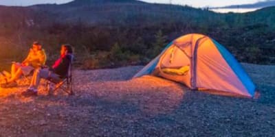 Parc national des Grands-Jardins - Camping et feu de camp - Campsite and campfire