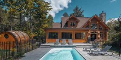 Chalets Zenya - Chalet en bois avec une piscine et un sauna