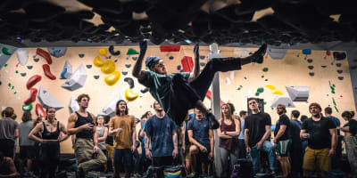 Climber at Allez Up Mile-End.