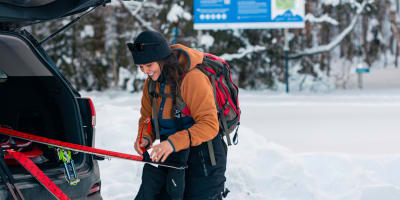 Winter hiking at the Base de plein air Air-Eau-Bois.