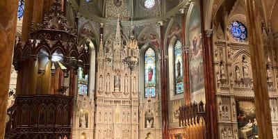 Interior and altar of St. Patrick's Basilica.