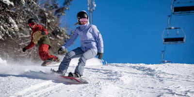 Snowboarding at Ski Garceau.