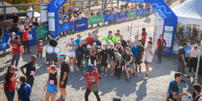 Group at the finish line of the Bromont Ultra.