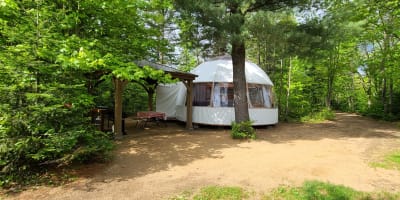 Dome in campground during summer.