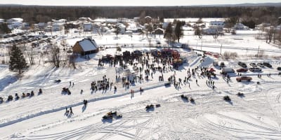 Aerial view of the Carnaval D'hiver du lac a la tortue.