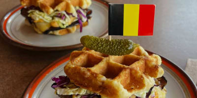 Liège-style waffle sandwiches. 