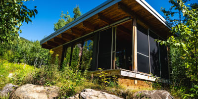 Un chalet au Parc national des Grands-Jardins.