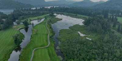 Vue aérienne du terrain du Club de Golf Val-Morin.