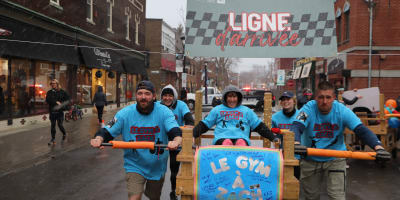 Course de lit à Sainte-Anne-de-Bellevue.