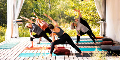 A yoga session at Espace Hors Champs.