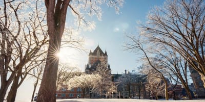 Fairmont Le Château Frontenac in winter.