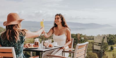 Girls on a terrace