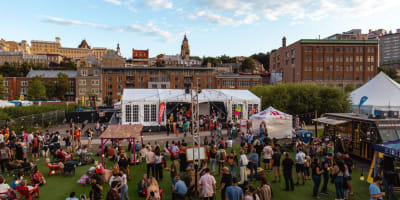 A crowd outdoors at the Festibière de Québec