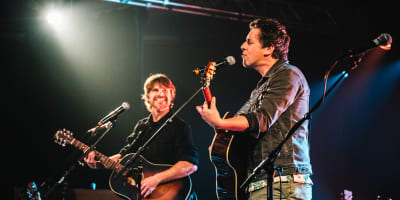 Vallières and Michaud at Festival des Guitares du Monde en Abitibi-Témiscamingue.