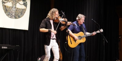 Two musicians at Celtic Harmonies International Festival.