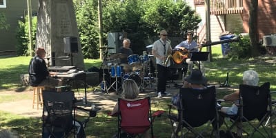 Jazz band at Veterans Park in Sutton.