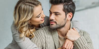 Couple facing each other