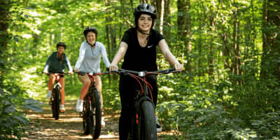 Vélo en forêt.