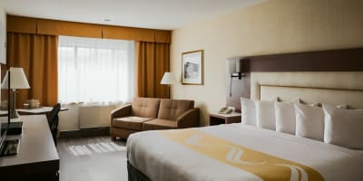 Hôtel Quality Inn & Suites Gatineau - Chambre avec un lit et un divan