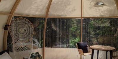 Kamook glamping in summer.