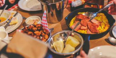 Sugar shack dishes at Cabane Osias.