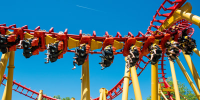 People on a rollercoaster.