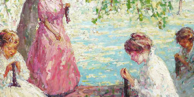 Toile de l'exposition Le Fleuve des rêves – L’impressionnisme et le Saint-Laurent au Musée canadien de l'histoire.