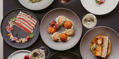 Gourmet dishes from Le Napoléon restaurant.