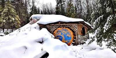 Hobbit House in winter.