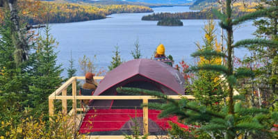 Camping en tente à Malherbe.