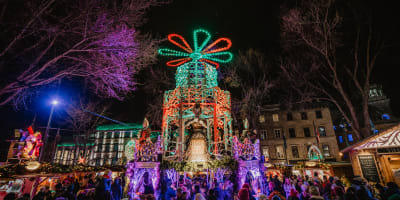 Quebec City German Christmas Market - Illuminated Christmas decorations