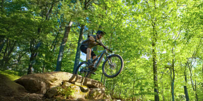 Biking at Mont Rigaud.