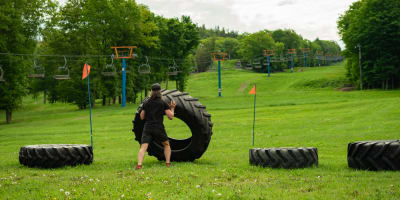 Obstacle course at Mont Rigaud.