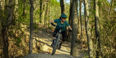 Biking at Mont Rigaud.