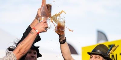 Beers at the Oktoberfest de Repentigny.