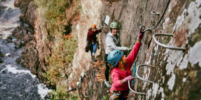 Via ferrata  in summer.
