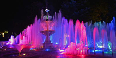 Parc du Sacré-Cœur -  fountain show "Water, sound and light "