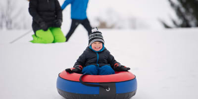Tube sliding at Les Salines Park.