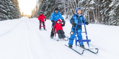 Famille au Parc national d’Aiguebelle, en hiver.