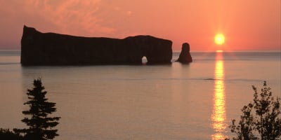 Sunrise at Percé Rock. 
