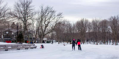 The refrigerated skating rink at Beaver Lake on Mount Royal.