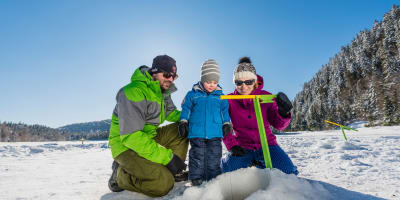 Pêche blanche à la Réserve faunique de Portneuf.