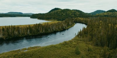 Vue aérienne de la Réserve faunique des Laurentides.