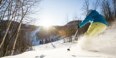 A skier at Sommet Morin Heights.