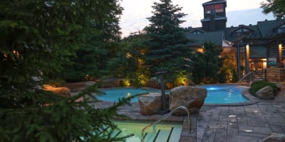 Spa at Manoir Saint-Sauveur in summer.