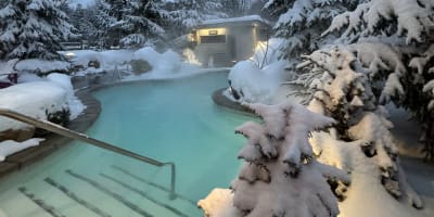 Spa at Manoir Saint-Sauveur in winter.