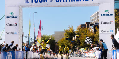 Finish line at Tour de Gatineau.